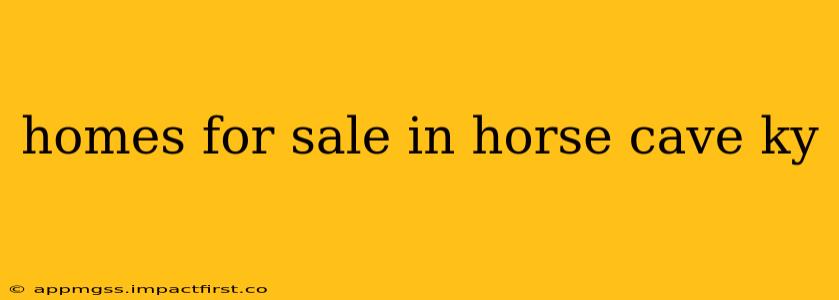 homes for sale in horse cave ky