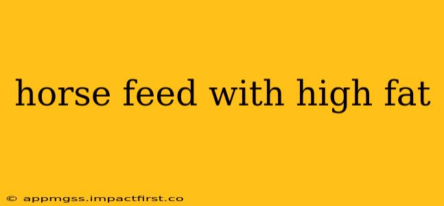 horse feed with high fat