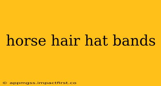 horse hair hat bands