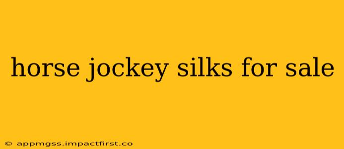 horse jockey silks for sale