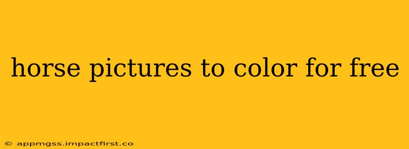 horse pictures to color for free