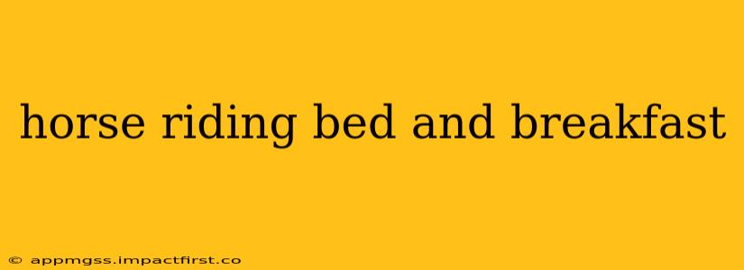 horse riding bed and breakfast