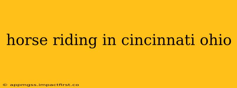 horse riding in cincinnati ohio