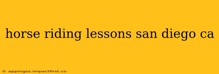 horse riding lessons san diego ca