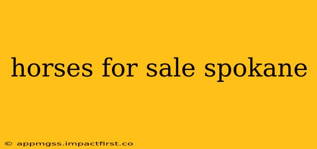 horses for sale spokane