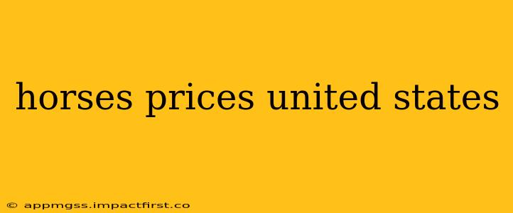 horses prices united states
