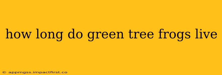 how long do green tree frogs live