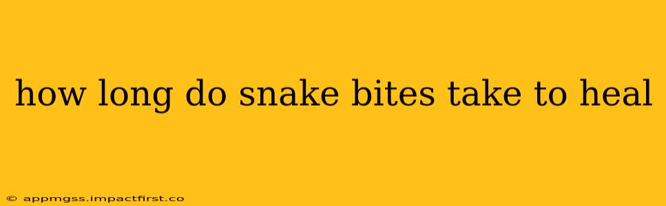 how long do snake bites take to heal