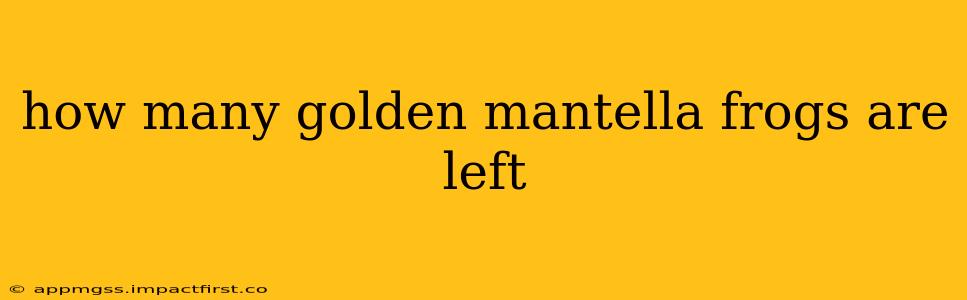 how many golden mantella frogs are left