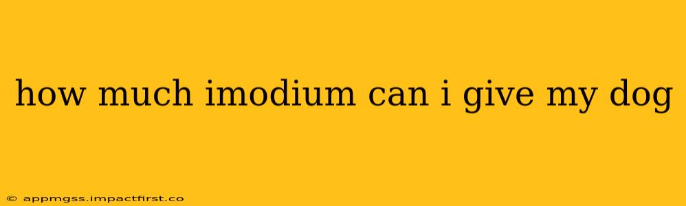 how much imodium can i give my dog