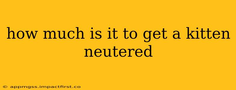 how much is it to get a kitten neutered