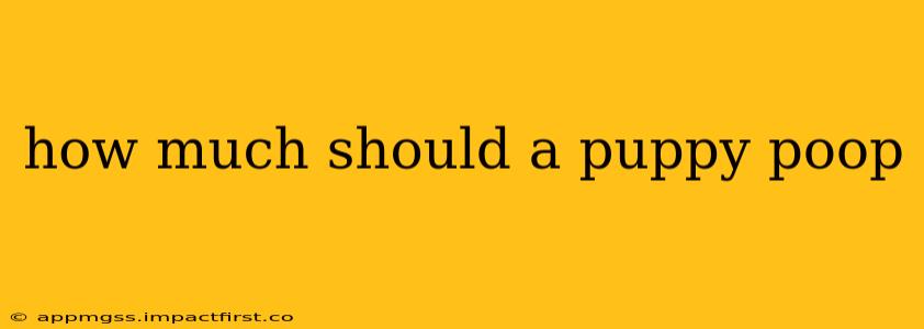 how much should a puppy poop