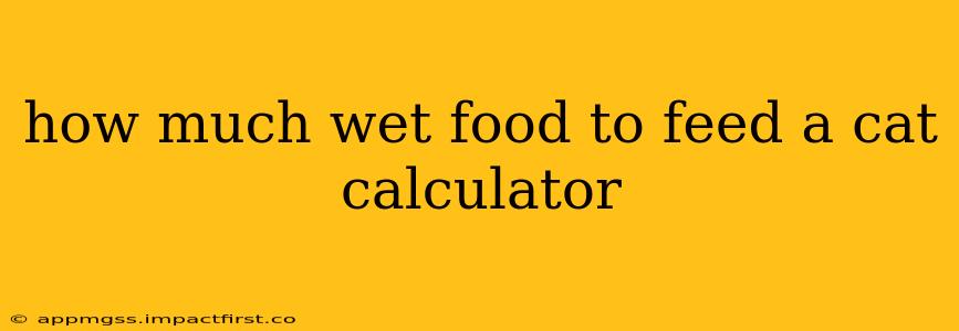 how much wet food to feed a cat calculator