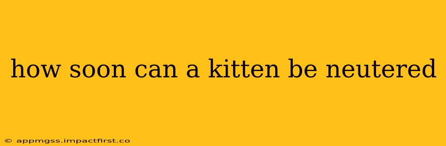 how soon can a kitten be neutered