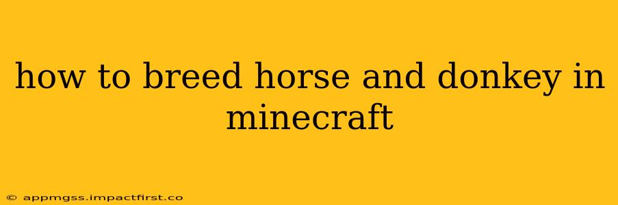 how to breed horse and donkey in minecraft