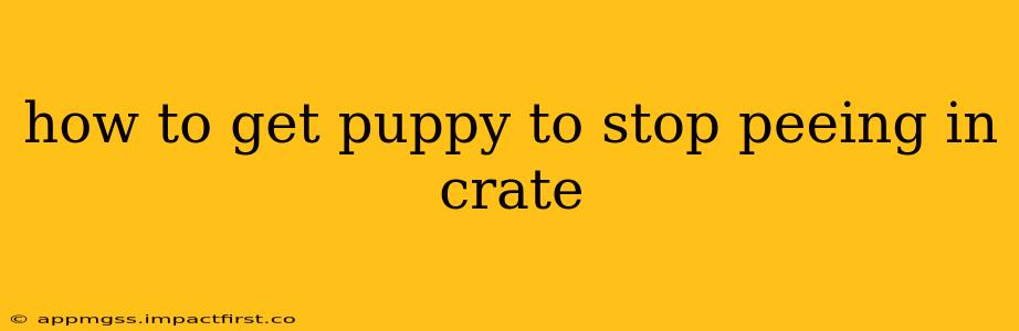 how to get puppy to stop peeing in crate