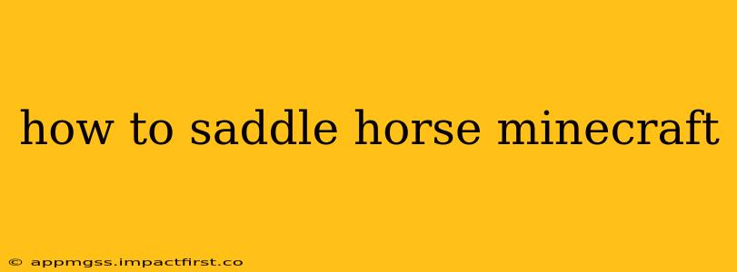 how to saddle horse minecraft