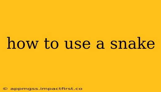 how to use a snake