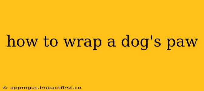 how to wrap a dog's paw