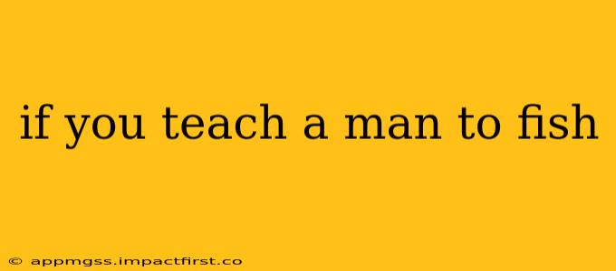 if you teach a man to fish
