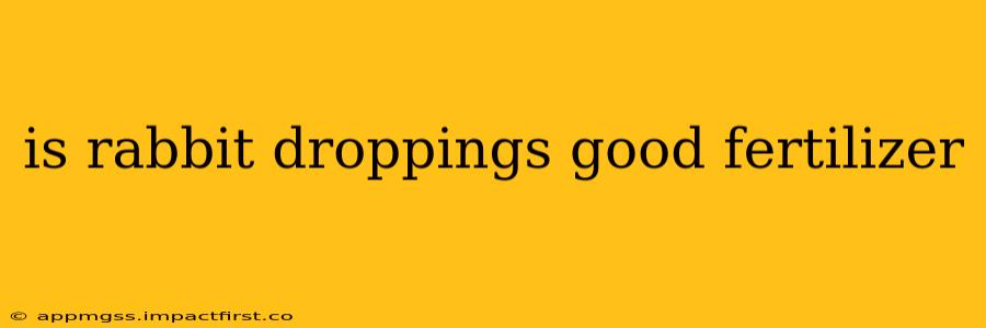 is rabbit droppings good fertilizer