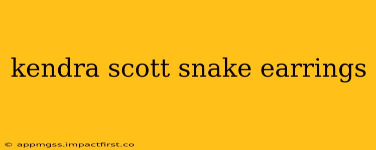 kendra scott snake earrings