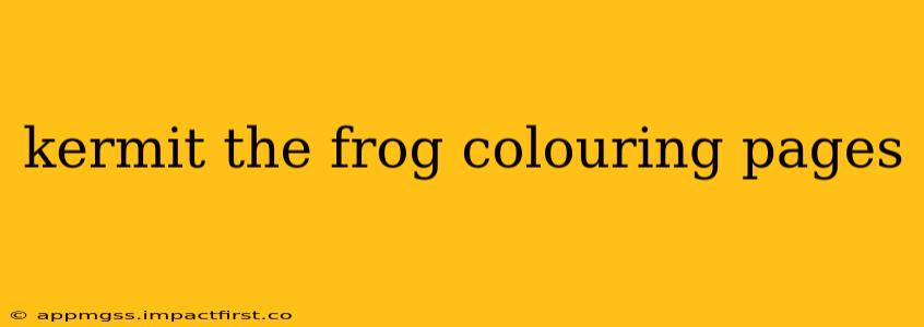kermit the frog colouring pages