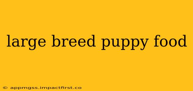 large breed puppy food