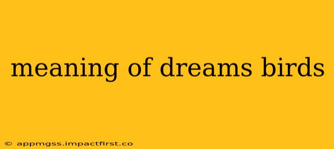meaning of dreams birds