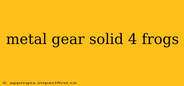 metal gear solid 4 frogs