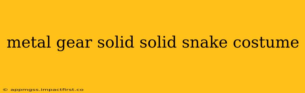 metal gear solid solid snake costume