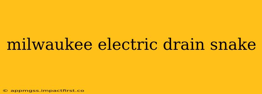 milwaukee electric drain snake