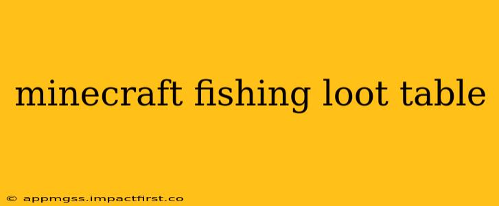 minecraft fishing loot table