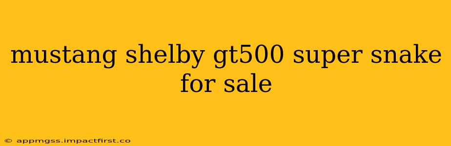 mustang shelby gt500 super snake for sale