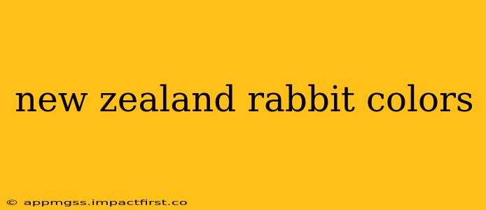 new zealand rabbit colors