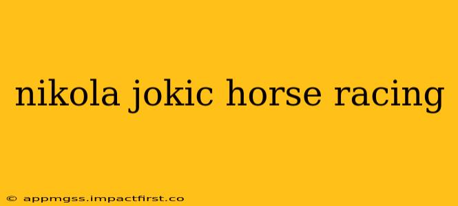 nikola jokic horse racing