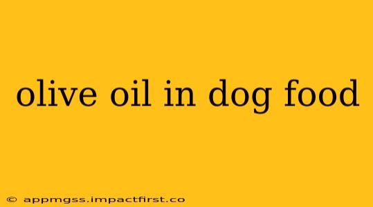 olive oil in dog food