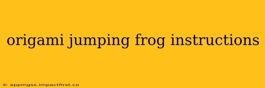 origami jumping frog instructions