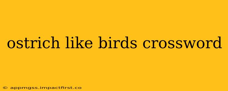 ostrich like birds crossword