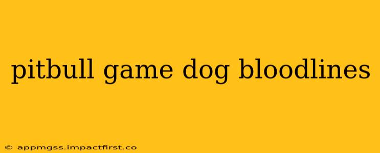 pitbull game dog bloodlines