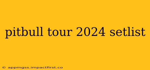 pitbull tour 2024 setlist