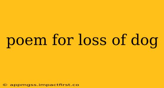 poem for loss of dog