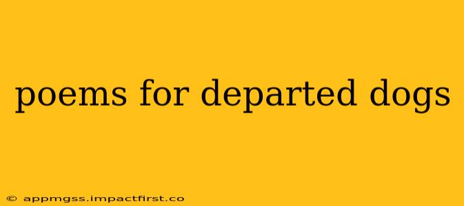 poems for departed dogs