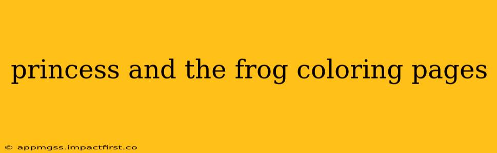 princess and the frog coloring pages