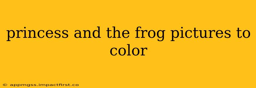 princess and the frog pictures to color