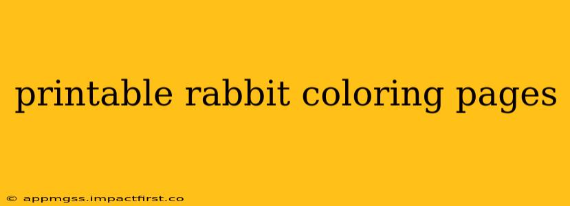 printable rabbit coloring pages