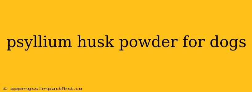 psyllium husk powder for dogs
