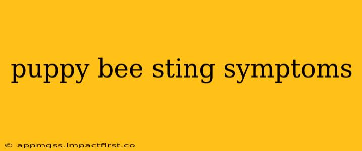 puppy bee sting symptoms