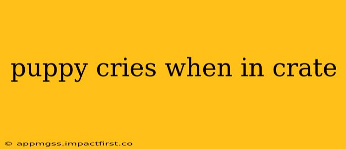puppy cries when in crate