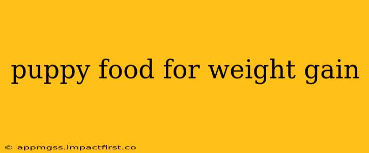 puppy food for weight gain